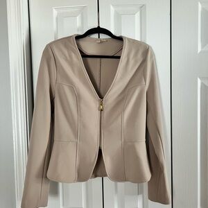 Zara Cream Zip-Up Blazer